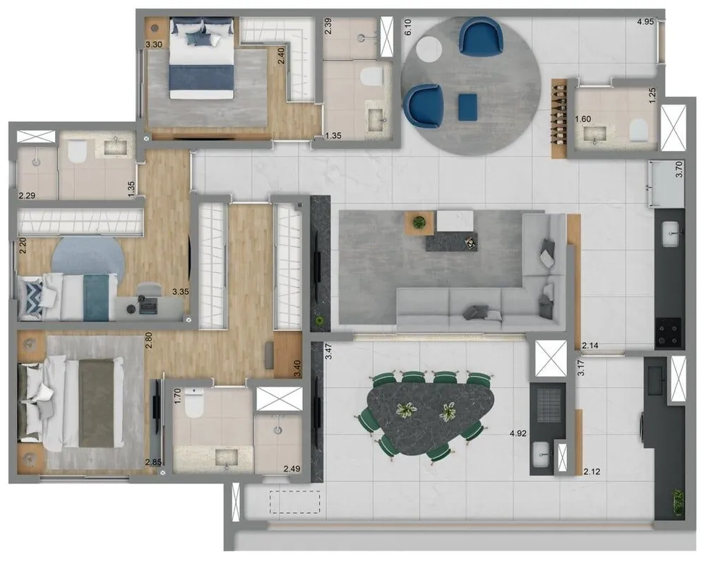 Apartamento, 2 quartos, 131 m² - Foto 9