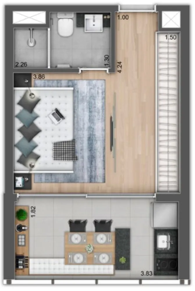 Kitnet-Studio, 20 m² - Foto 3
