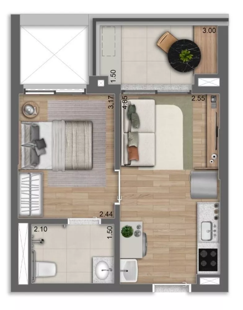 Apartamento à venda com 1 quarto, 34m² - Foto 8