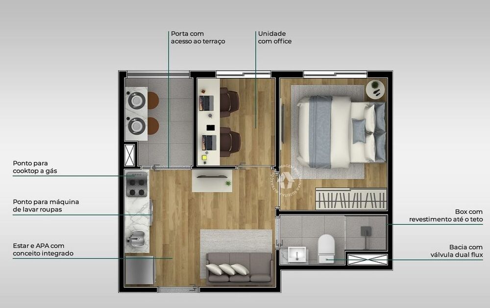 Cobertura, 1 quarto, 56 m² - Foto 28
