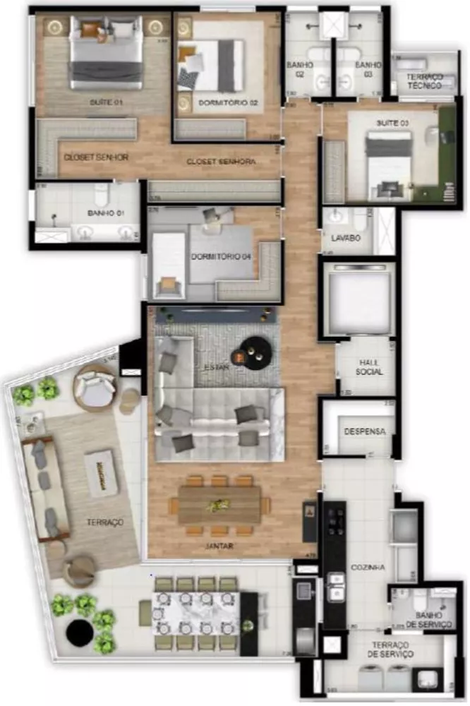 Apartamento à venda com 4 quartos, 195m² - Foto 4