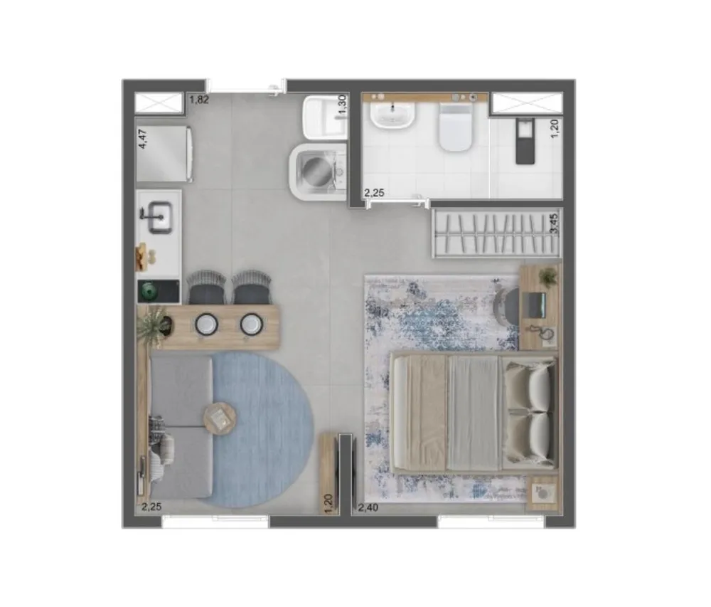 Apartamento, 1 quarto, 28 m² - Foto 1