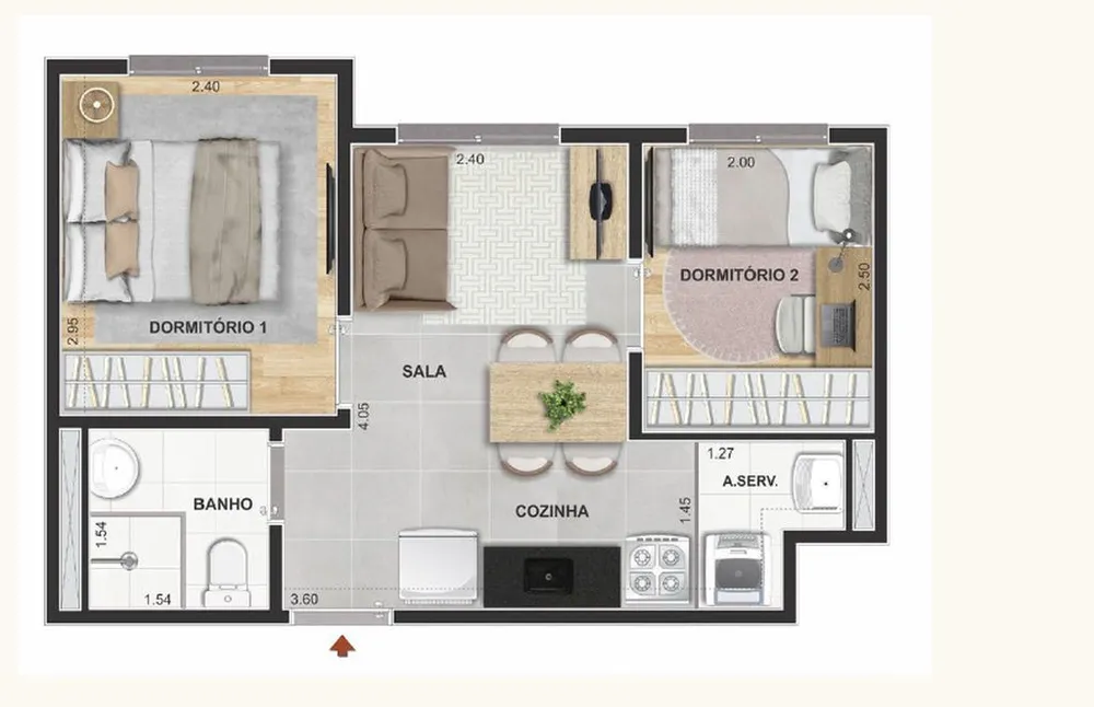 Apartamento, 2 quartos, 32 m² - Foto 5
