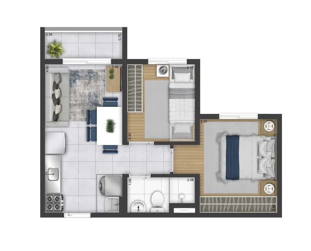 Apartamento, 3 quartos, 54 m² - Foto 4
