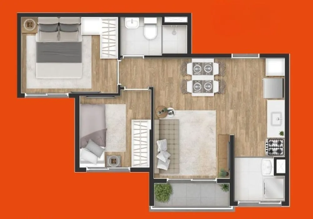Apartamento, 2 quartos, 37 m² - Foto 3