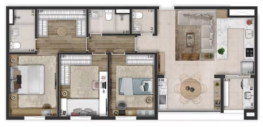 Apartamento, 2 quartos, 75 m² - Foto 1