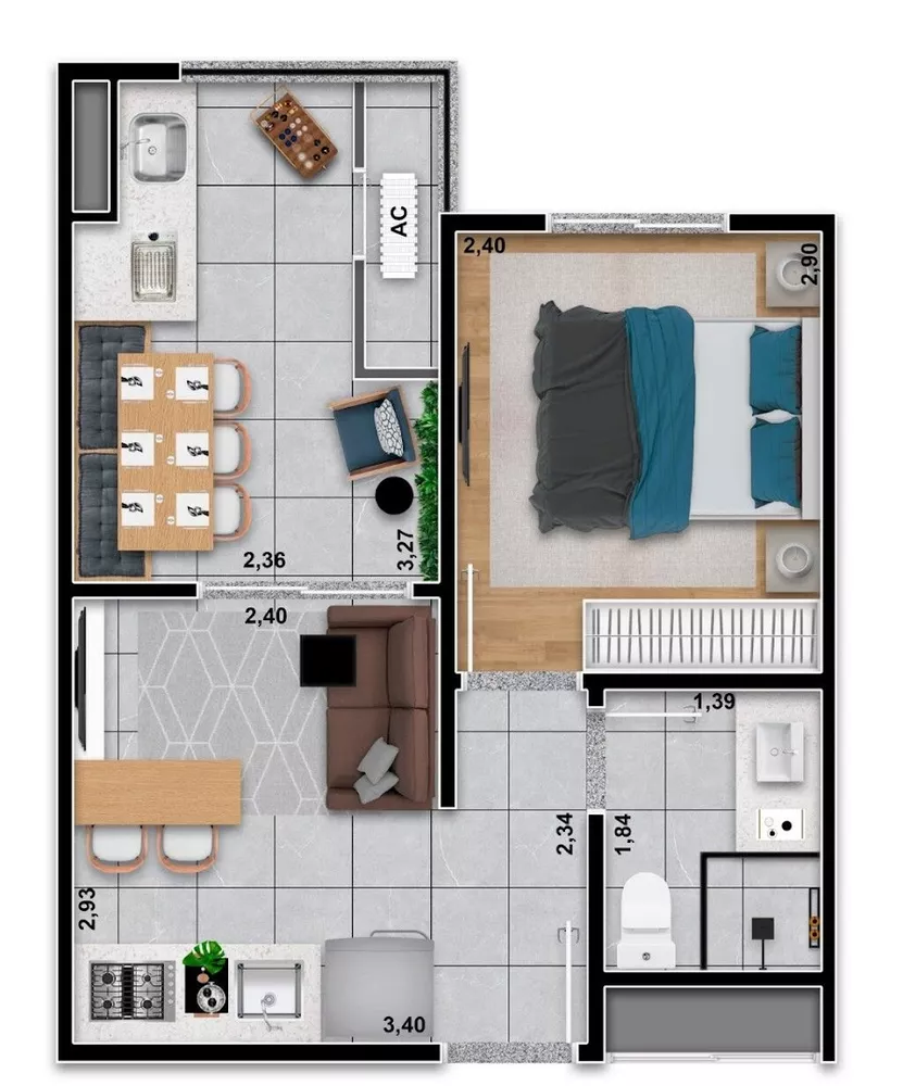 Apartamento à venda com 1 quarto, 54m² - Foto 4