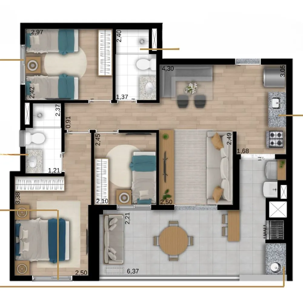 Apartamento, 3 quartos, 75 m² - Foto 8