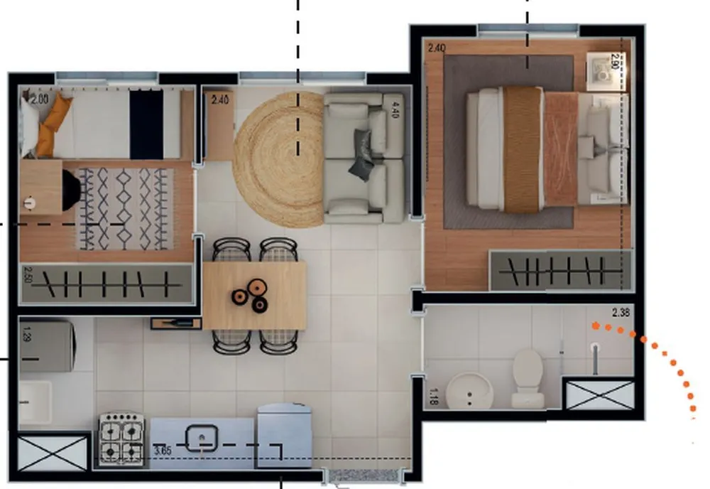 Apartamento, 2 quartos, 41 m² - Foto 8