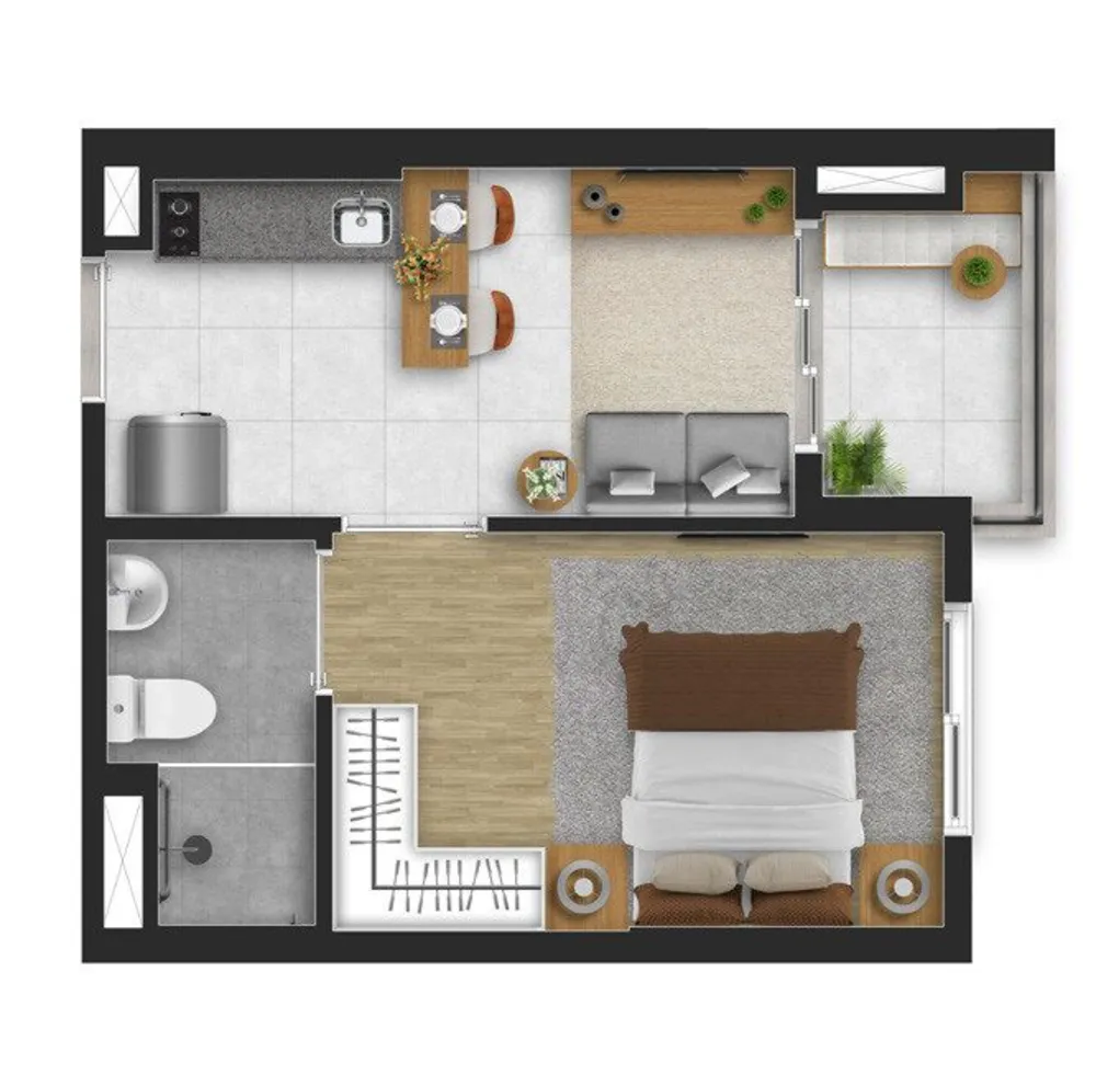 Apartamento, 1 quarto, 25 m² - Foto 1