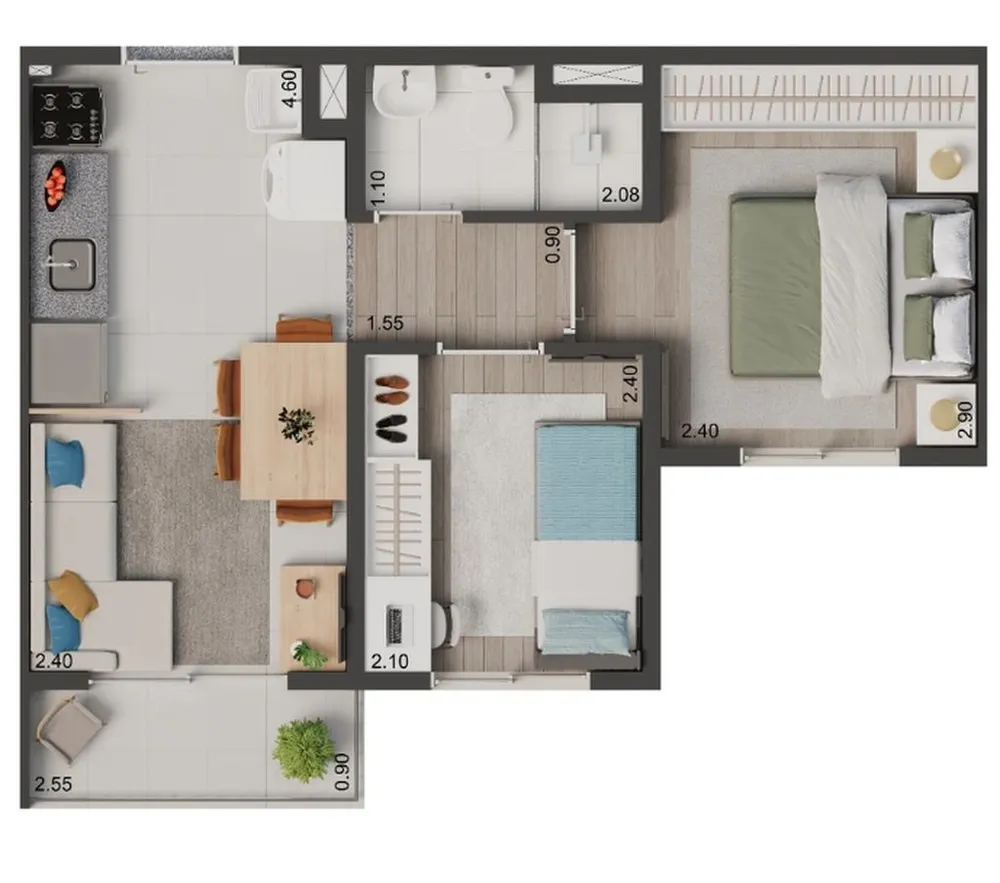 Apartamento, 2 quartos, 34 m² - Foto 11