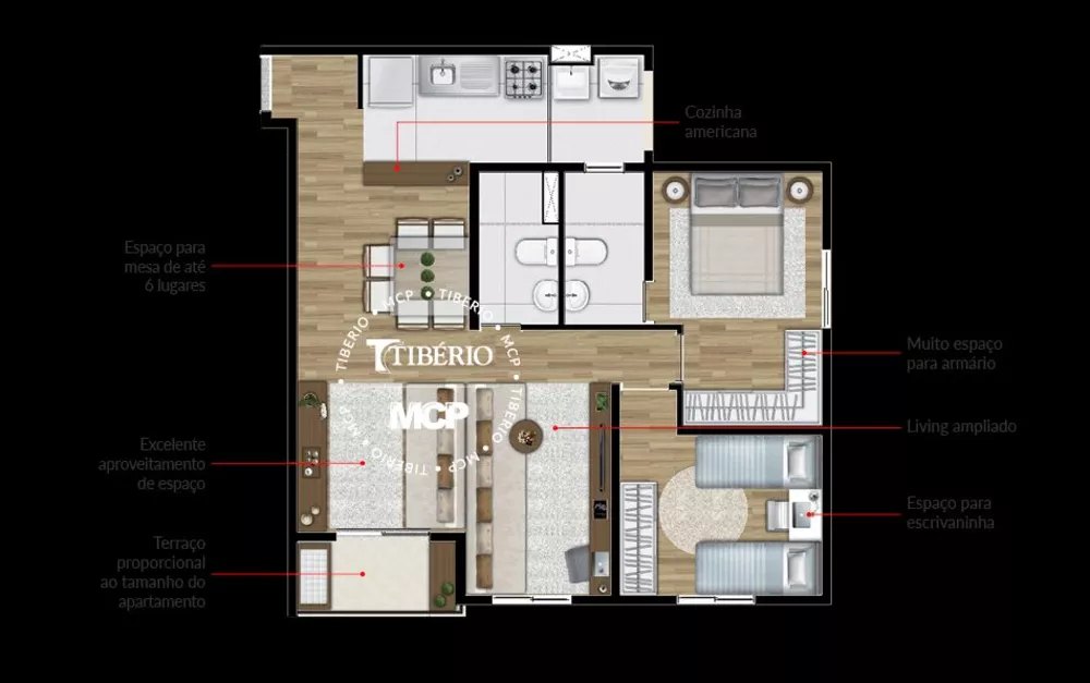 Apartamento, 2 quartos, 49 m² - Foto 2