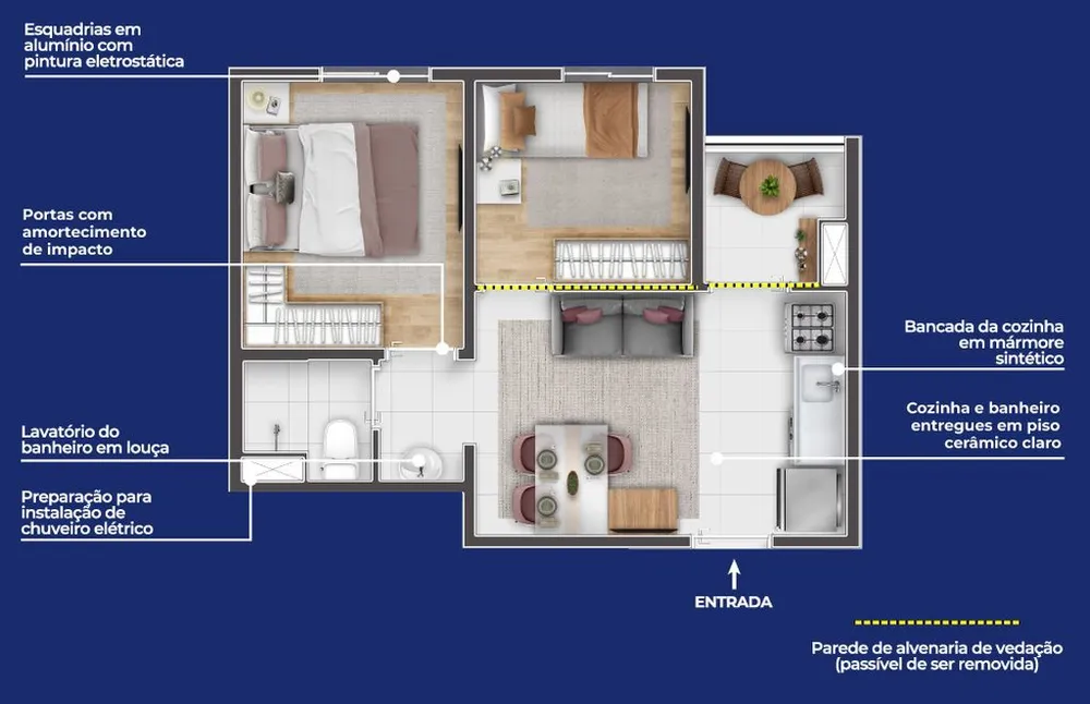 Apartamento, 2 quartos, 46 m² - Foto 8