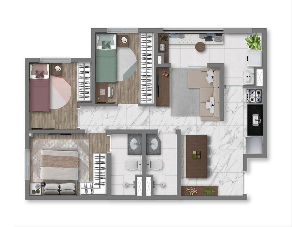 Apartamento, 3 quartos, 55 m² - Foto 4