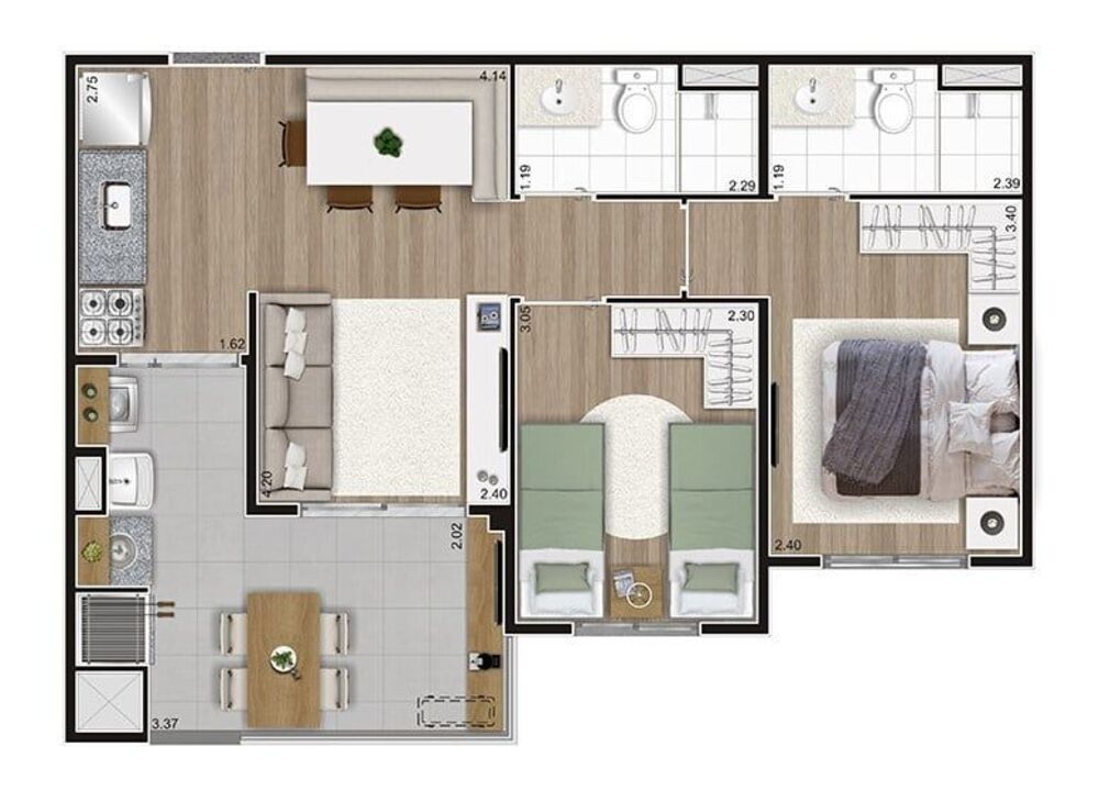 Apartamento à venda com 2 quartos, 56m² - Foto 14