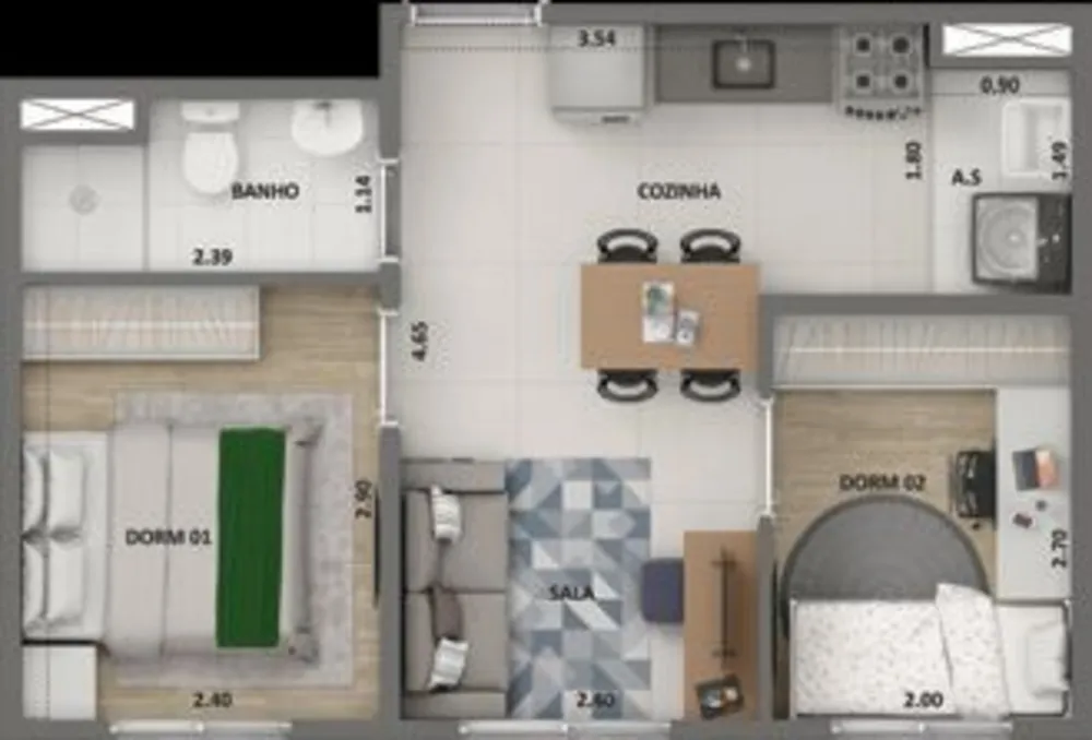 Apartamento, 2 quartos, 42 m² - Foto 4