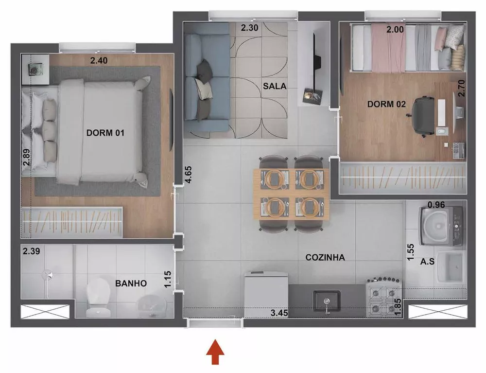 Apartamento, 2 quartos, 38 m² - Foto 19