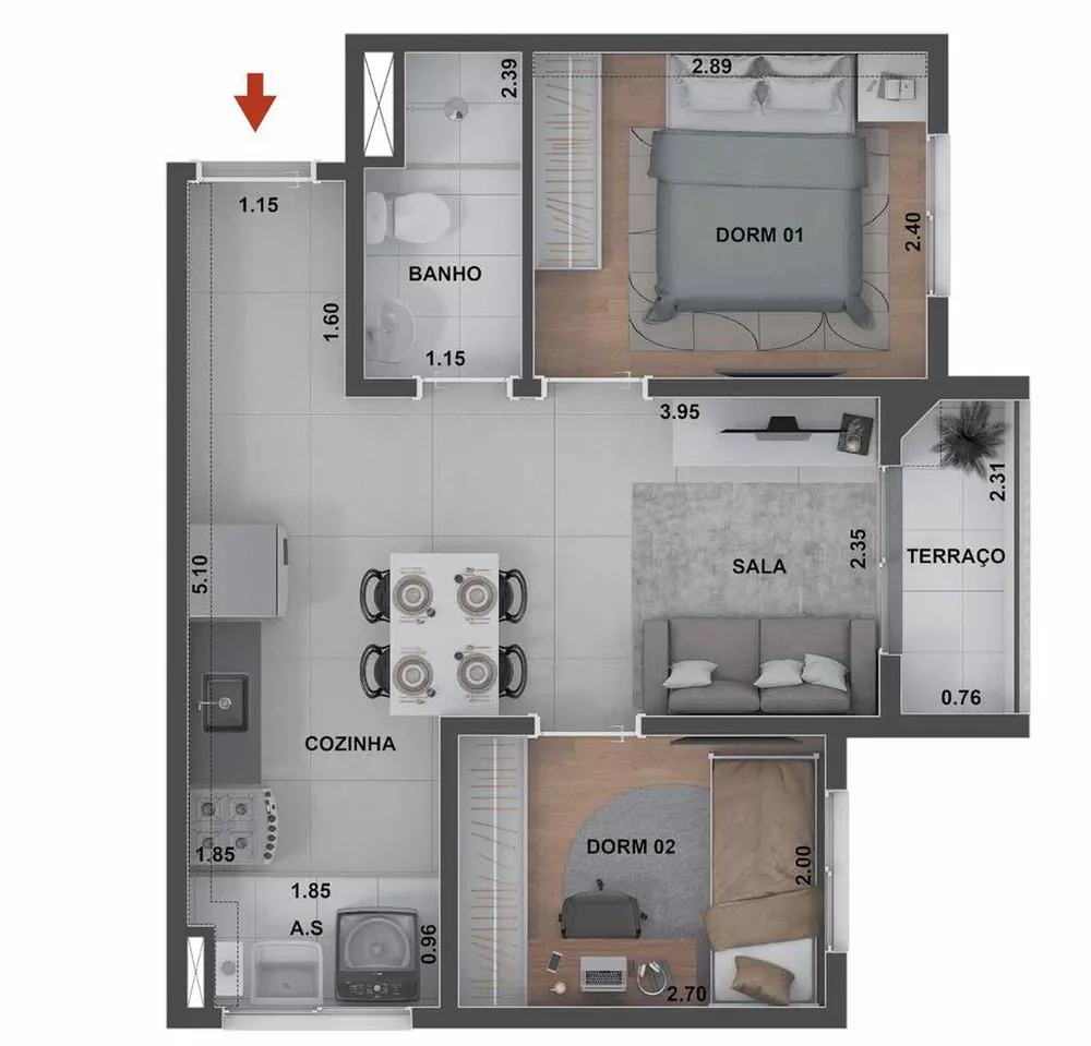 Apartamento, 2 quartos, 38 m² - Foto 23