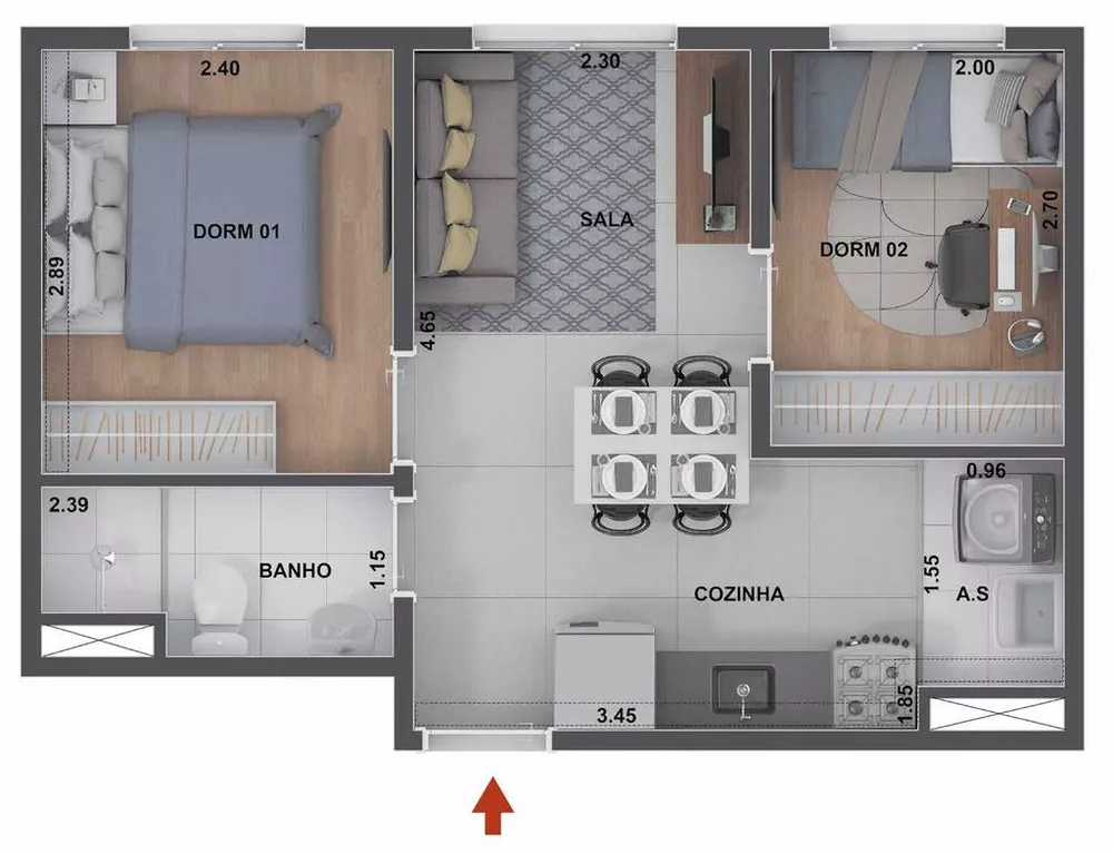 Apartamento, 2 quartos, 38 m² - Foto 21