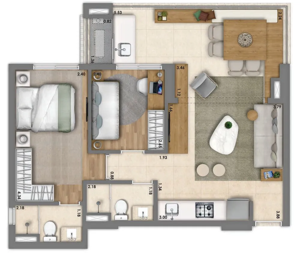 Apartamento, 2 quartos, 61 m² - Foto 12