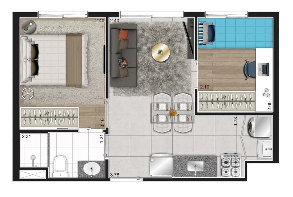 Apartamento, 2 quartos, 34 m² - Foto 2