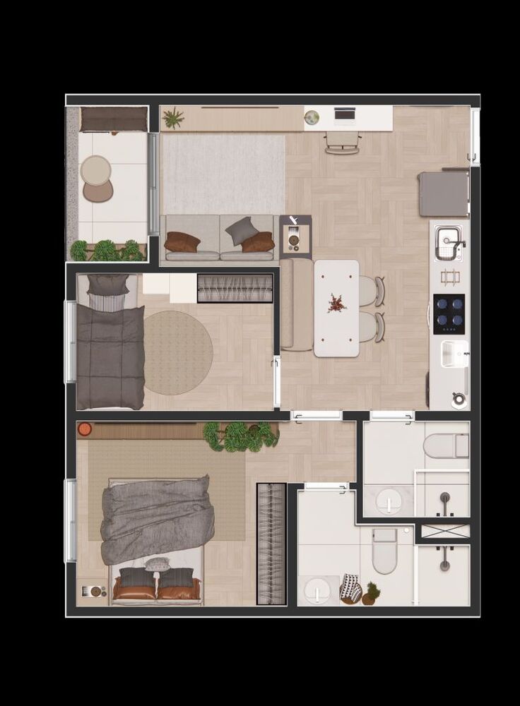Apartamento, 2 quartos, 50 m² - Foto 7