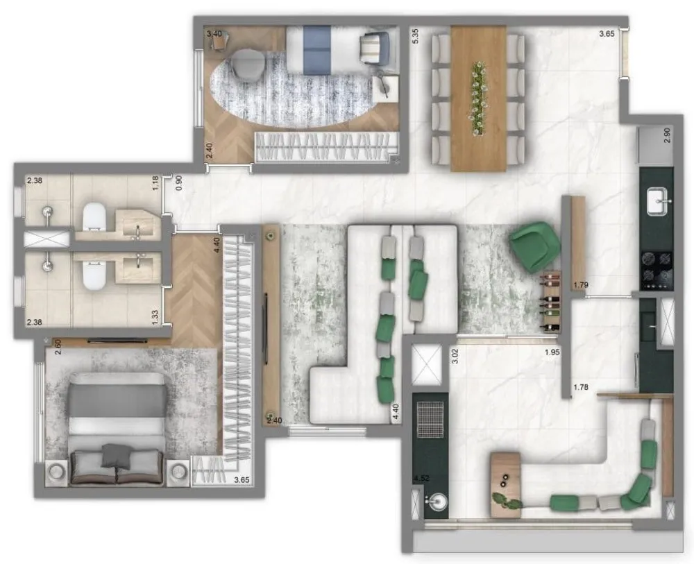 Apartamento, 2 quartos, 103 m² - Foto 12