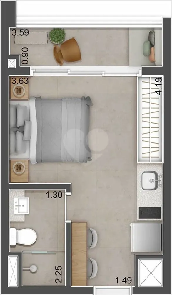 Kitnet-Studio, 35 m² - Foto 6