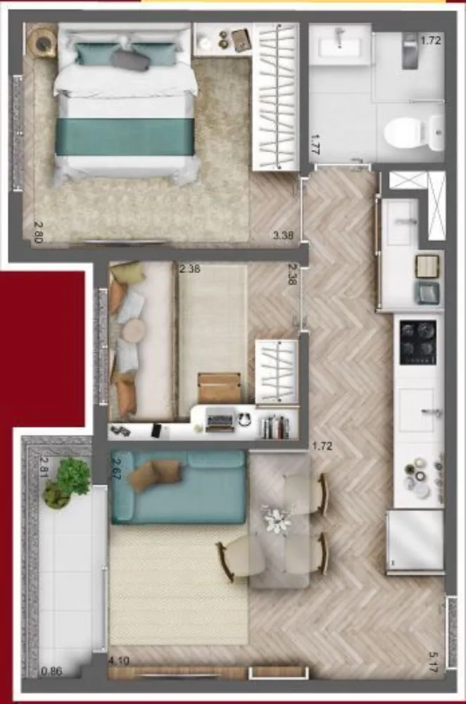 Apartamento, 1 quarto, 27 m² - Foto 9