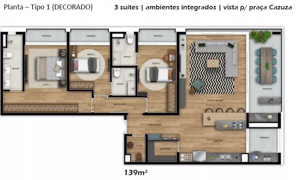 Apartamento à venda com 3 quartos, 128m² - Foto 1