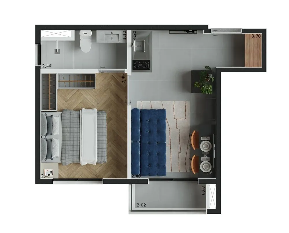Kitnet-Studio, 24 m² - Foto 11