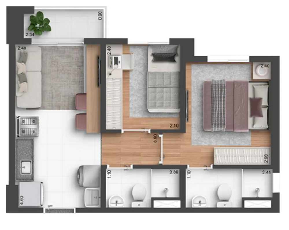 Apartamento, 2 quartos, 38 m² - Foto 10
