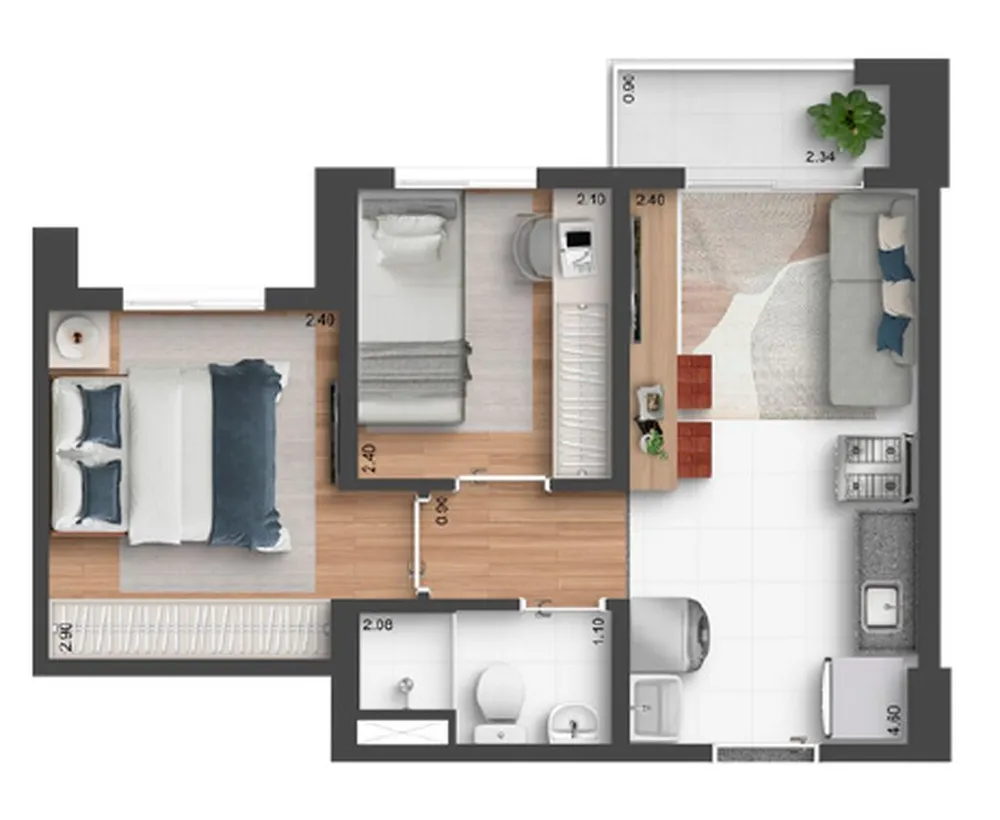 Apartamento, 2 quartos, 38 m² - Foto 12