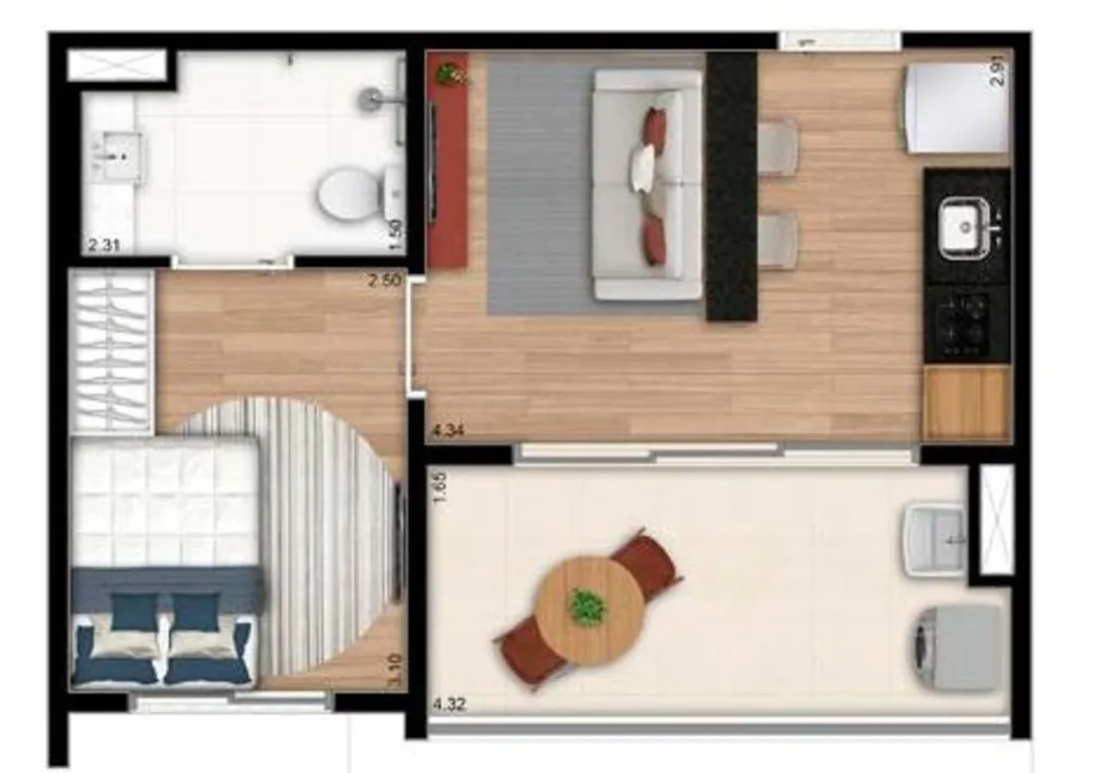 Apartamento, 1 quarto, 57 m² - Foto 12
