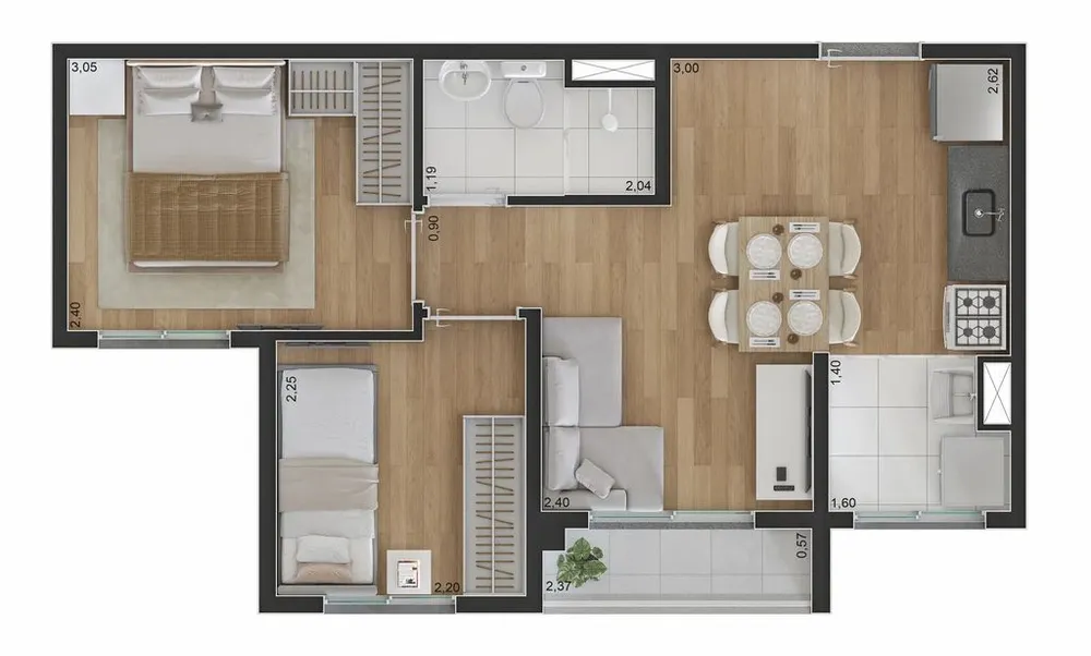 Apartamento, 2 quartos, 37 m² - Foto 7