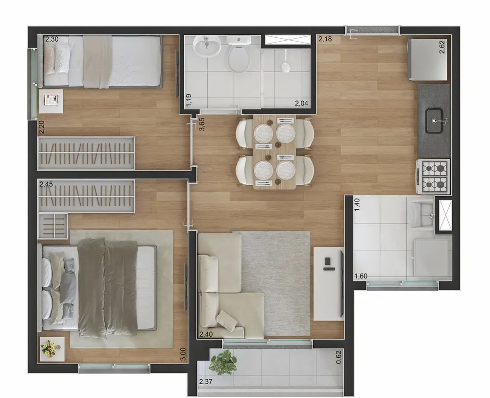 Apartamento, 2 quartos, 37 m² - Foto 6