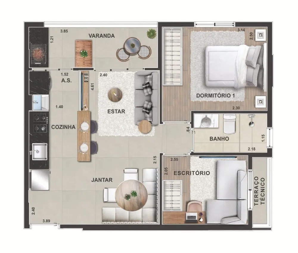 Apartamento, 2 quartos, 67 m² - Foto 12