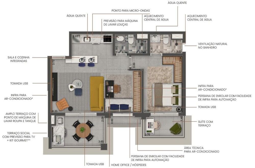Apartamento, 2 quartos, 68 m² - Foto 1