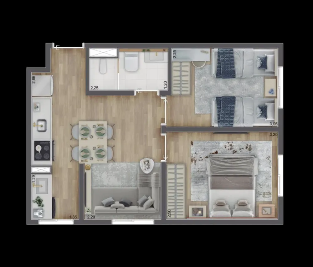 Apartamento, 2 quartos, 34 m² - Foto 1