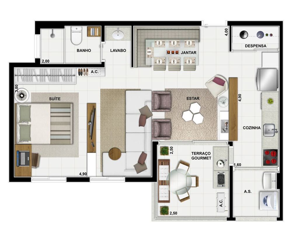 Apartamento, 3 quartos, 58 m² - Foto 2
