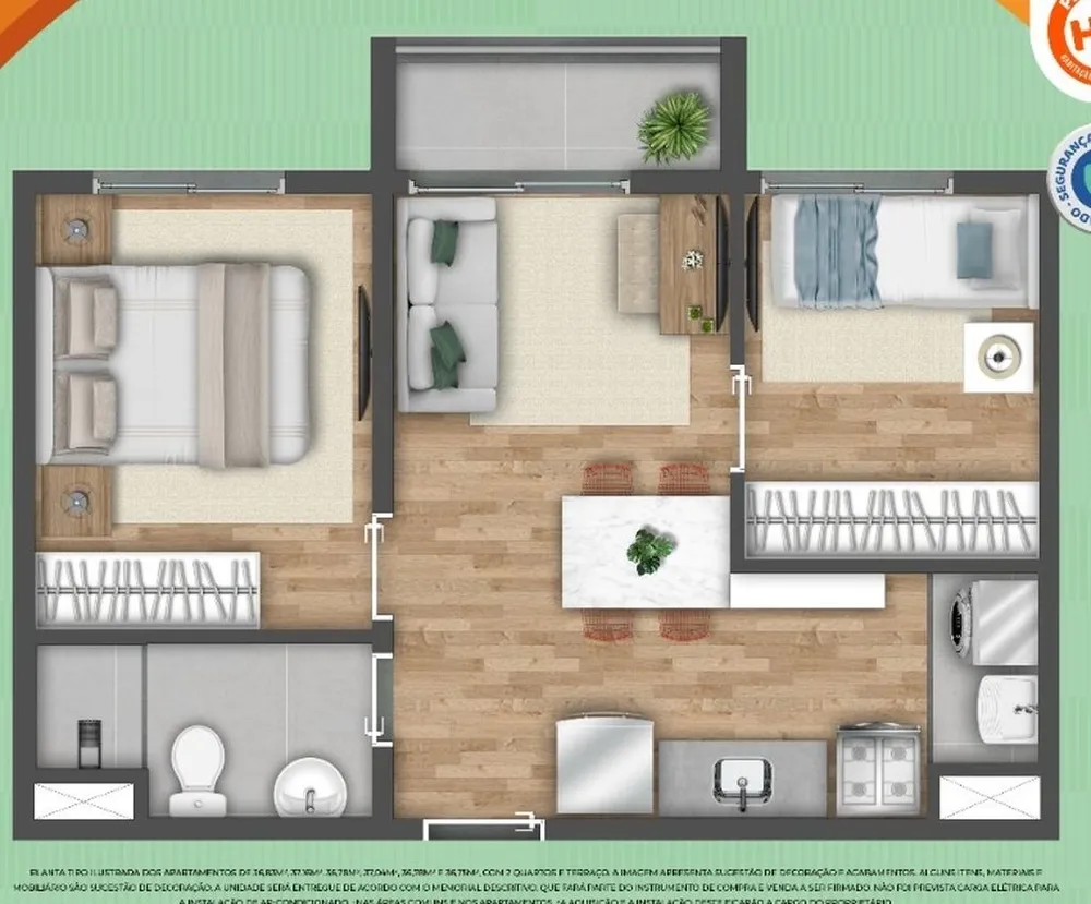 Apartamento, 2 quartos, 37 m² - Foto 7
