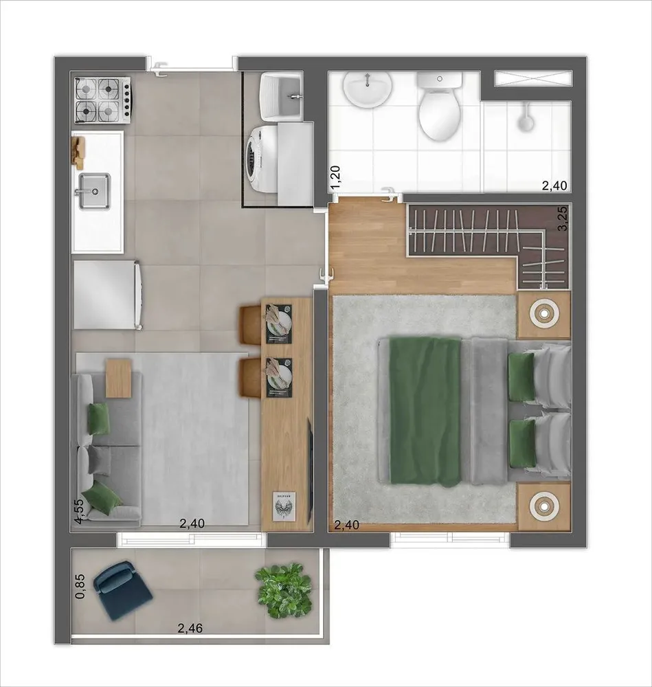 Apartamento, 1 quarto, 27 m² - Foto 12
