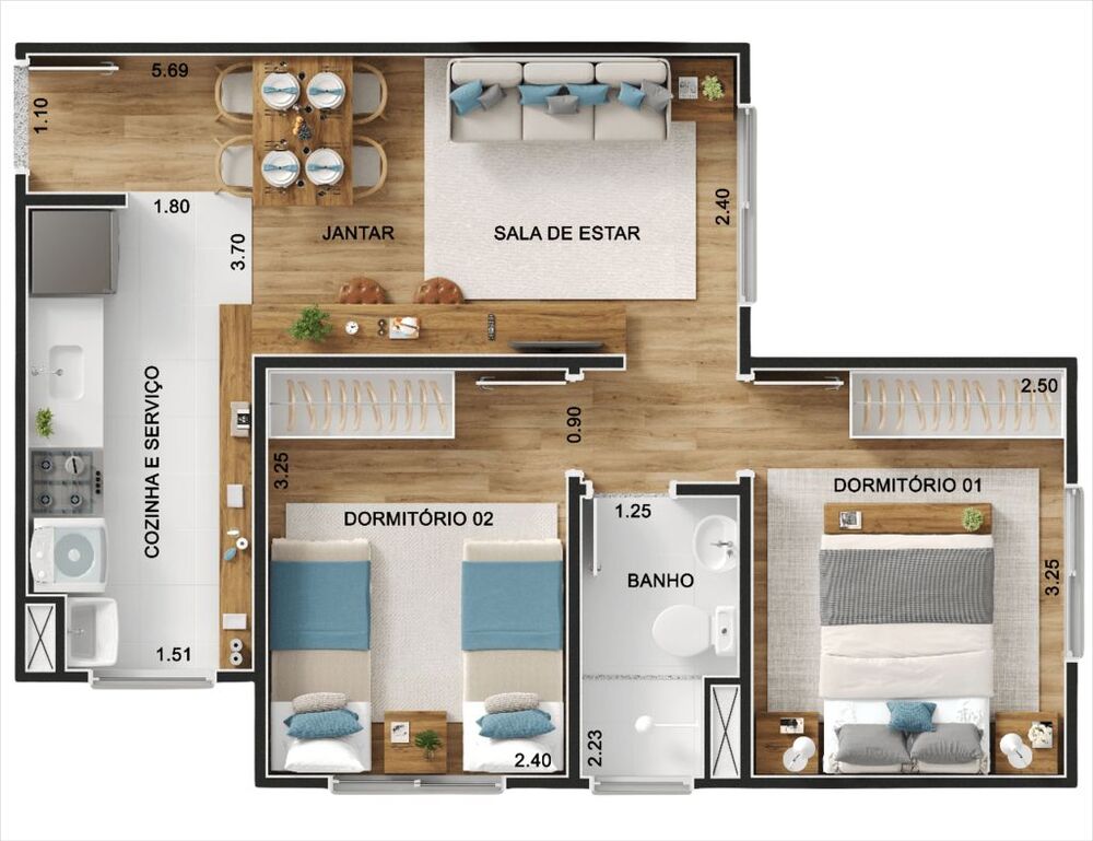 Apartamento, 2 quartos, 43 m² - Foto 10