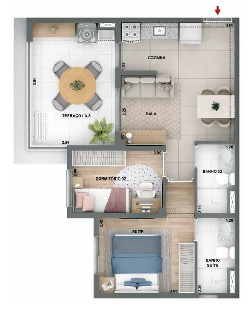 Apartamento, 2 quartos, 51 m² - Foto 1