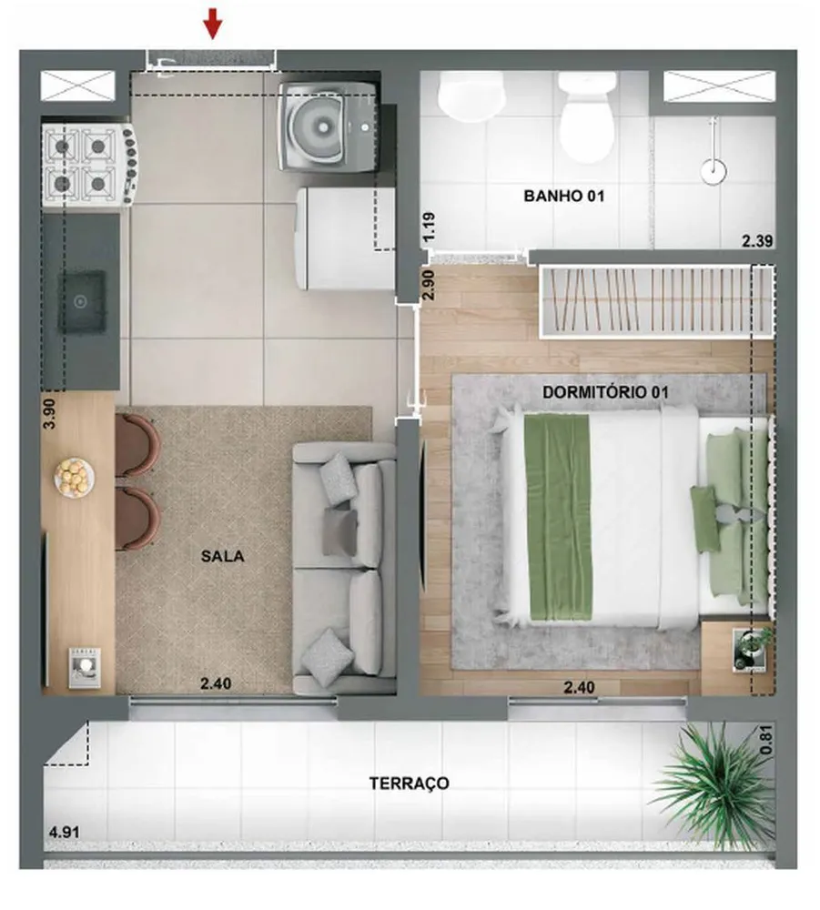 Apartamento, 2 quartos, 51 m² - Foto 2
