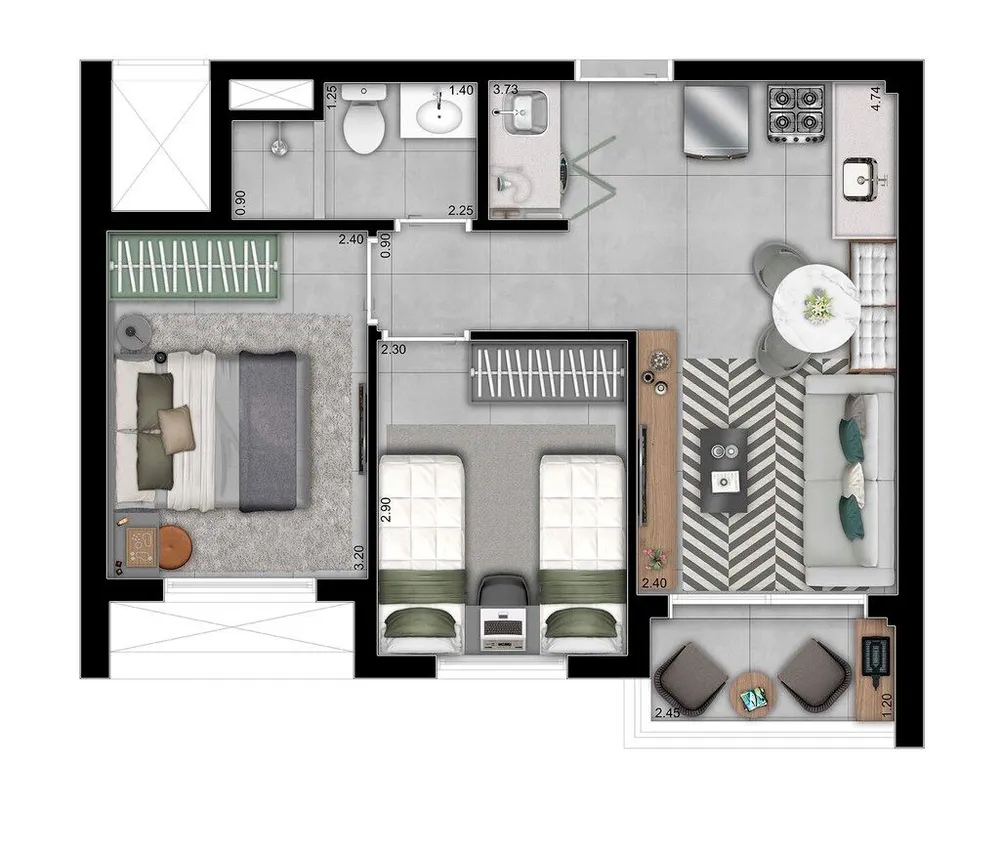 Apartamento, 2 quartos, 42 m² - Foto 8