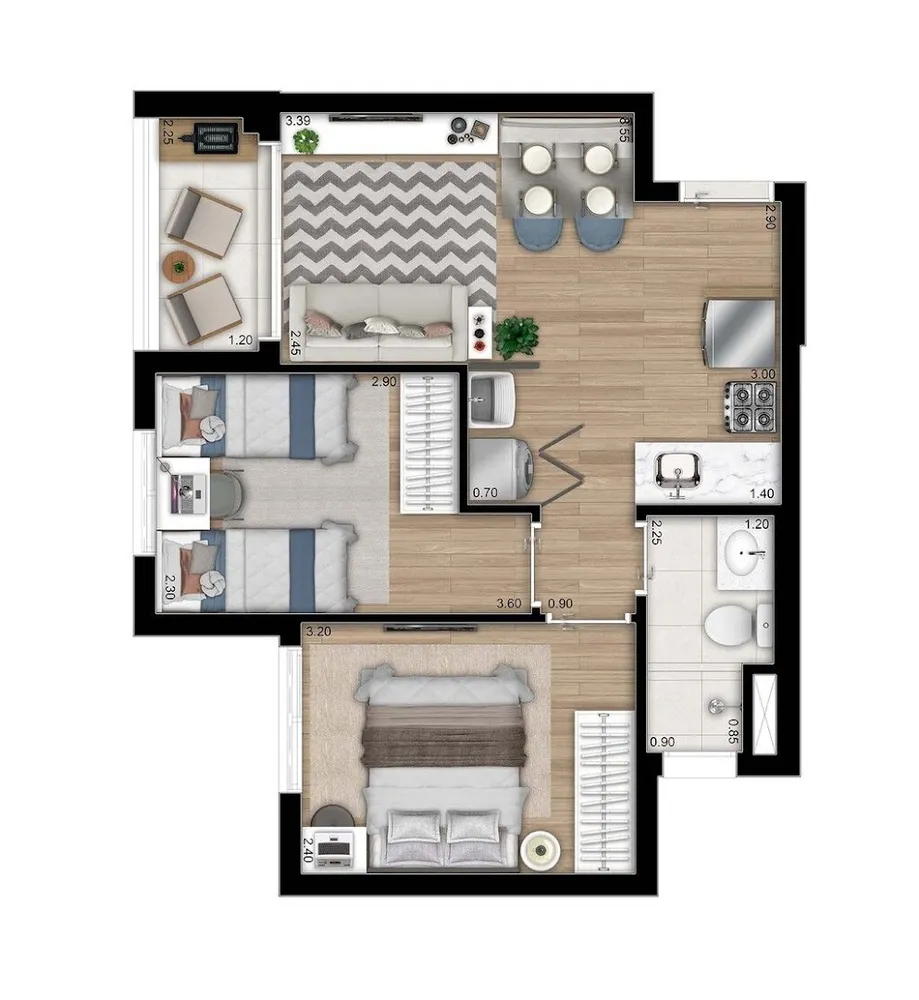 Apartamento, 2 quartos, 42 m² - Foto 10