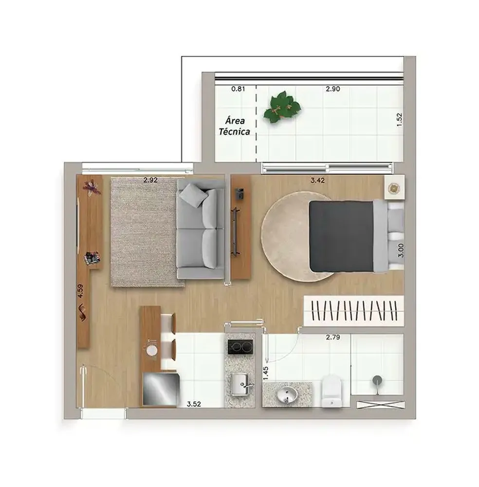 Kitnet-Studio, 33 m² - Foto 12
