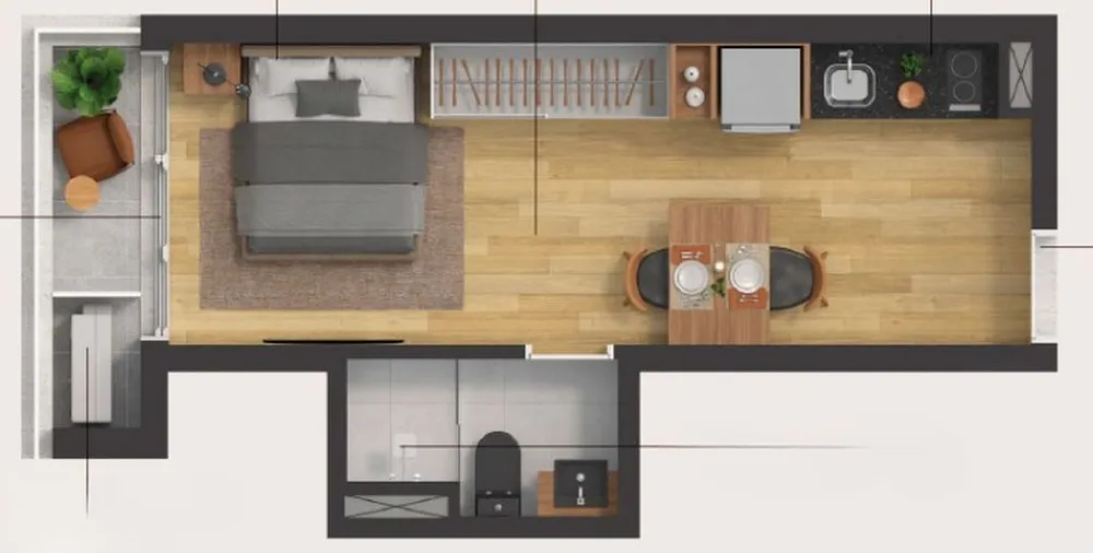 Apartamento, 1 quarto, 39 m² - Foto 9