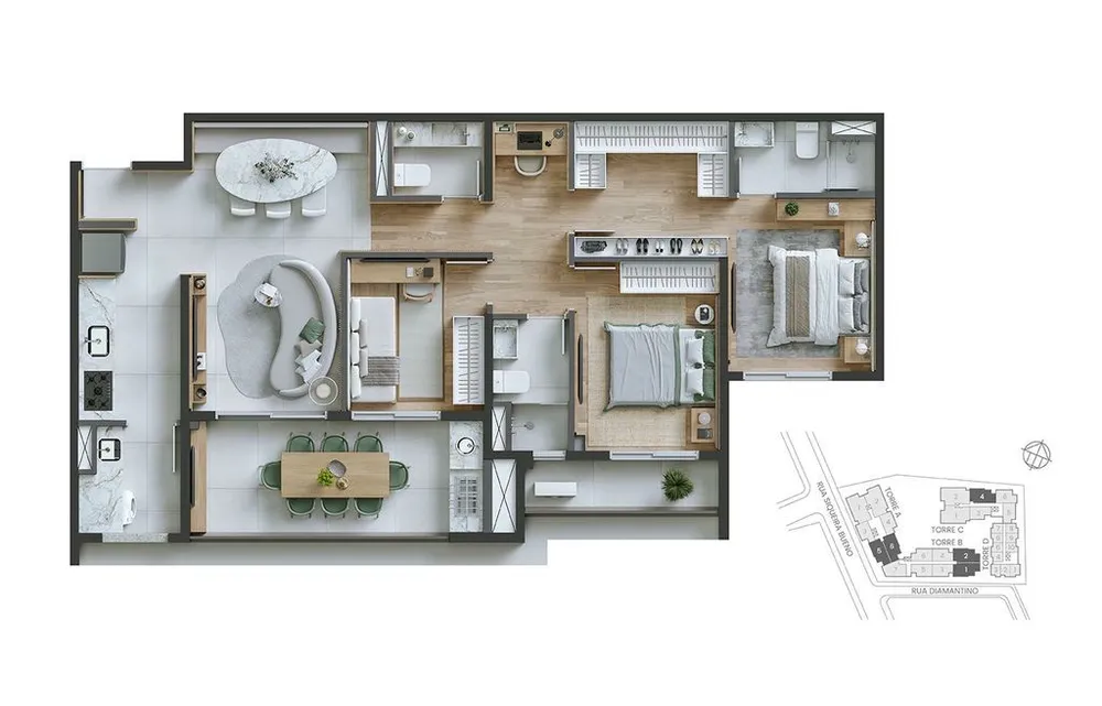 Apartamento, 3 quartos, 94 m² - Foto 4